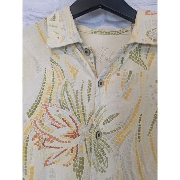 Tommy Bahama Mens Med 100% Silk Button Up Camp Hawaiian Aloha Floral - Picture 2 of 9